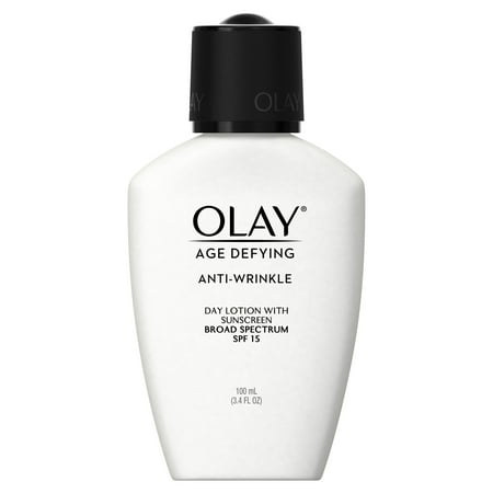 - Olay Age Defying Anti-Wrinkle Day Face Lotion with Sunscreen SPF 15, 3.4 fl oz