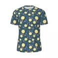 thumbnail image 4 of T Shirt For Men Yellow Lemon Slices Men Flower Print Basic Sports T-Shirts Quick-drying Summer Fashi, 4 of 7