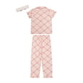 thumbnail image 2 of Nicole Miller Girls Pointelle Knit Button Front Shirt and Pant Pajama Set with Spa Headband, 3-Piece, Sizes 4-12, 2 of 4