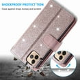 thumbnail image 3 of Dteck Case For iPhone 11 Pro Max 6.5 inch 2019 Luxury PU Leather 9 Card Holder Flip Magnetic Wallet Purse Case with Zipper Coin/Cash Pocket Fold Stand, rosegold, 3 of 7