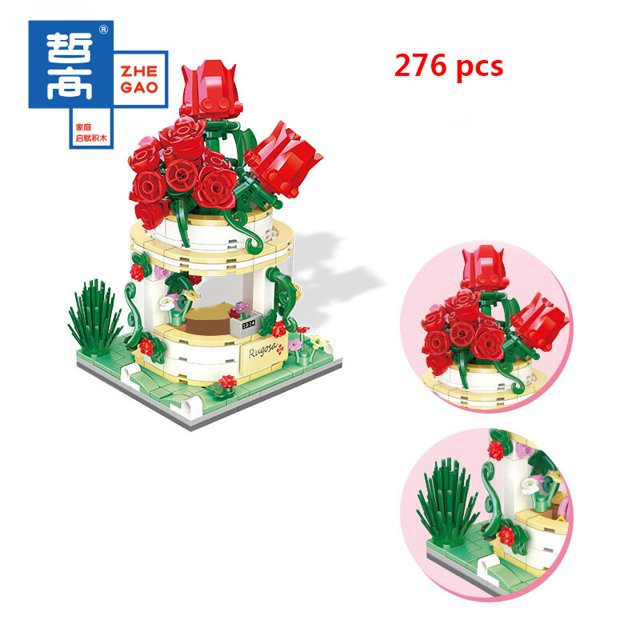 Ramo de flores para adultos, maceta, plantas suculentas, bonsái, árbol, bloques de construcción, jardín, modelo creativo, bloques, MOC, Juguetes Diy, regalos, 2023