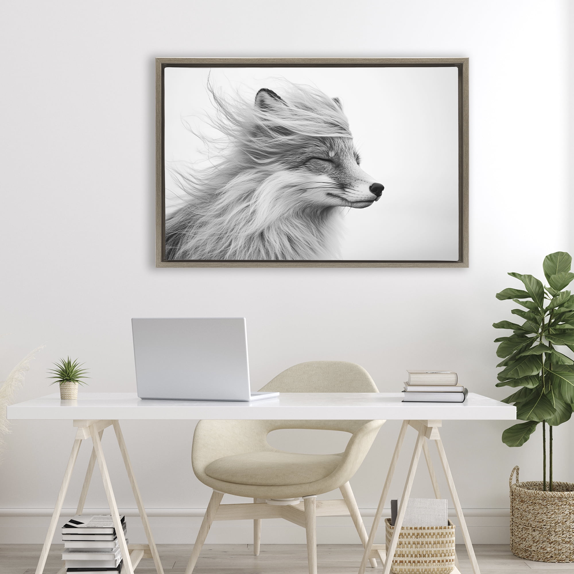 Stupell Industries Easy Breezy Fox Brown Framed Floater Canvas Wall Art, design by Tina LeCour
