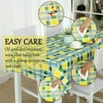 thumbnail image 7 of PiccoCasa Vinyl Tablecloth Rectangle 54" x 71" Green Plaid Waterproof, 7 of 7
