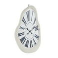 thumbnail image 6 of DecMode 23" White Wooden Abstract Wavy Wall Clock with Roman Numerals, 6 of 9