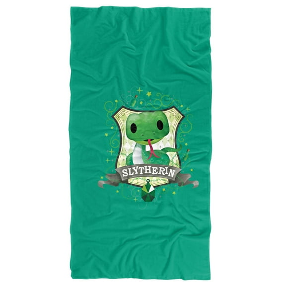 Harry Potter Watercolor Slytherin Crest Officially Licensed Beach Towel 30' X 60'