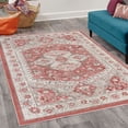 thumbnail image 2 of Ethnic Decorative Rug, Folk Tribal Shapes with Monochrome Design in Grunge Weathered Effects, Quality Carpet for Bedroom Dorm and Living Room, 6 Sizes, Pale Ruby Pale Grey, by Ambesonne, 2 of 4