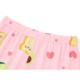 thumbnail image 4 of Beezizac Girls' Short Sleeve Pajama Set All-Over Avocado Toast Heart Print Bow Tie Ruffled Trim Soft Kids Sleepwear Size 18, 4 of 5
