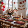 thumbnail image 5 of Red Ocean Waves Round 15 Inch Placemats Set of 4, Summer Beach Coastal Abstract HeatResistant Non Slip Place Mats for Dining Table, Wipeable Braided Kitchen Table Mats for Housewarming, 5 of 9
