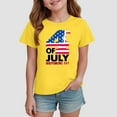 thumbnail image 2 of Povozer 4th of July Toddler Girl Shirt Kids Shirt for Girls 4th of July Outfits American Flag Boys Clothes Tee Independence Day Patriotic Tops for 5-6 Years,Yellow, 2 of 4