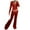 Brick Red, variant on felwors Women's Velvet Two Piece Tracksuit - Long Sleeve Zip Up Hooded Jacket & Wide Leg Pants Set with Pockets, Y2K Loungewear for Everyday Grey, XL