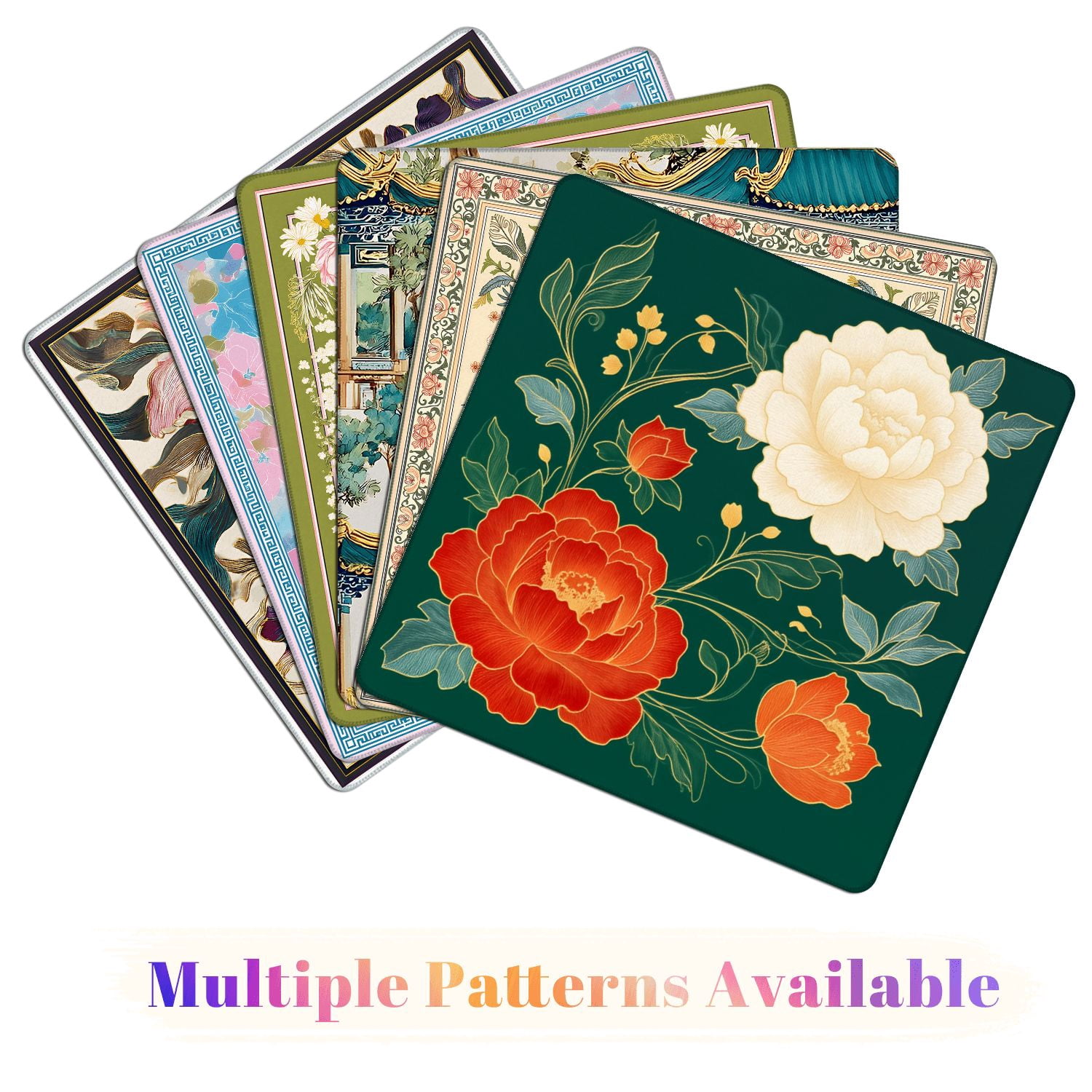 Mahjong Mat 31.5" x 31.5" Traditional oriental Chinese New year decoration Japan kimono Non-Slip Noise Reduction American Mahjong Tiles Table Cover for Dominoes Poker Card Board Games Gift