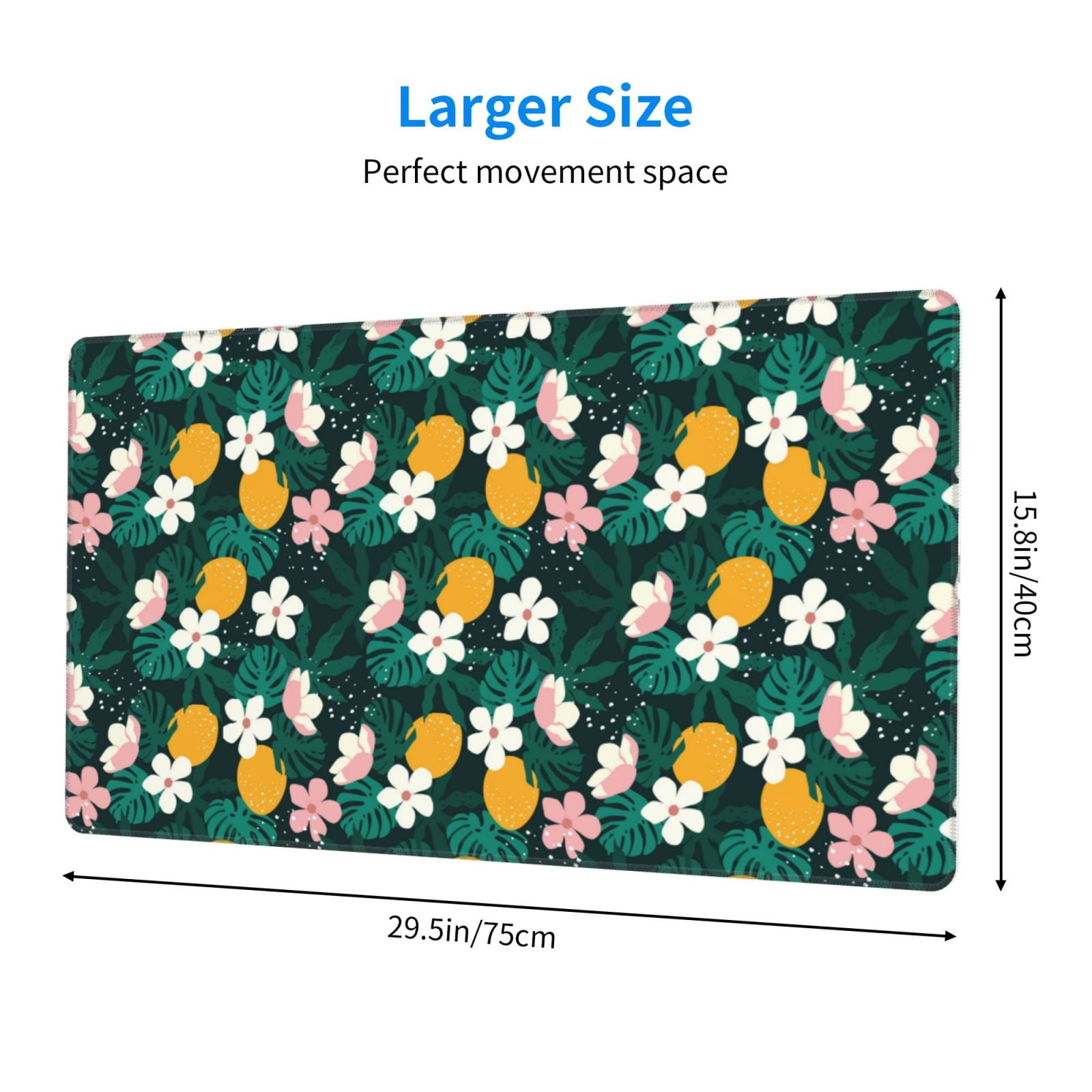 Kdxio Tropical Fruit Print Large Gaming Mouse Pad,Non-Slip Base,Water Resist Keyboard Pad for Gamer,Office & Home,29.5 x 15.8 in