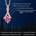 thumbnail image 2 of Gem Stone King 18K Rose Gold Plated Silver Pendant with Chain Pink Moissanite (0.95 Cttw), 2 of 6