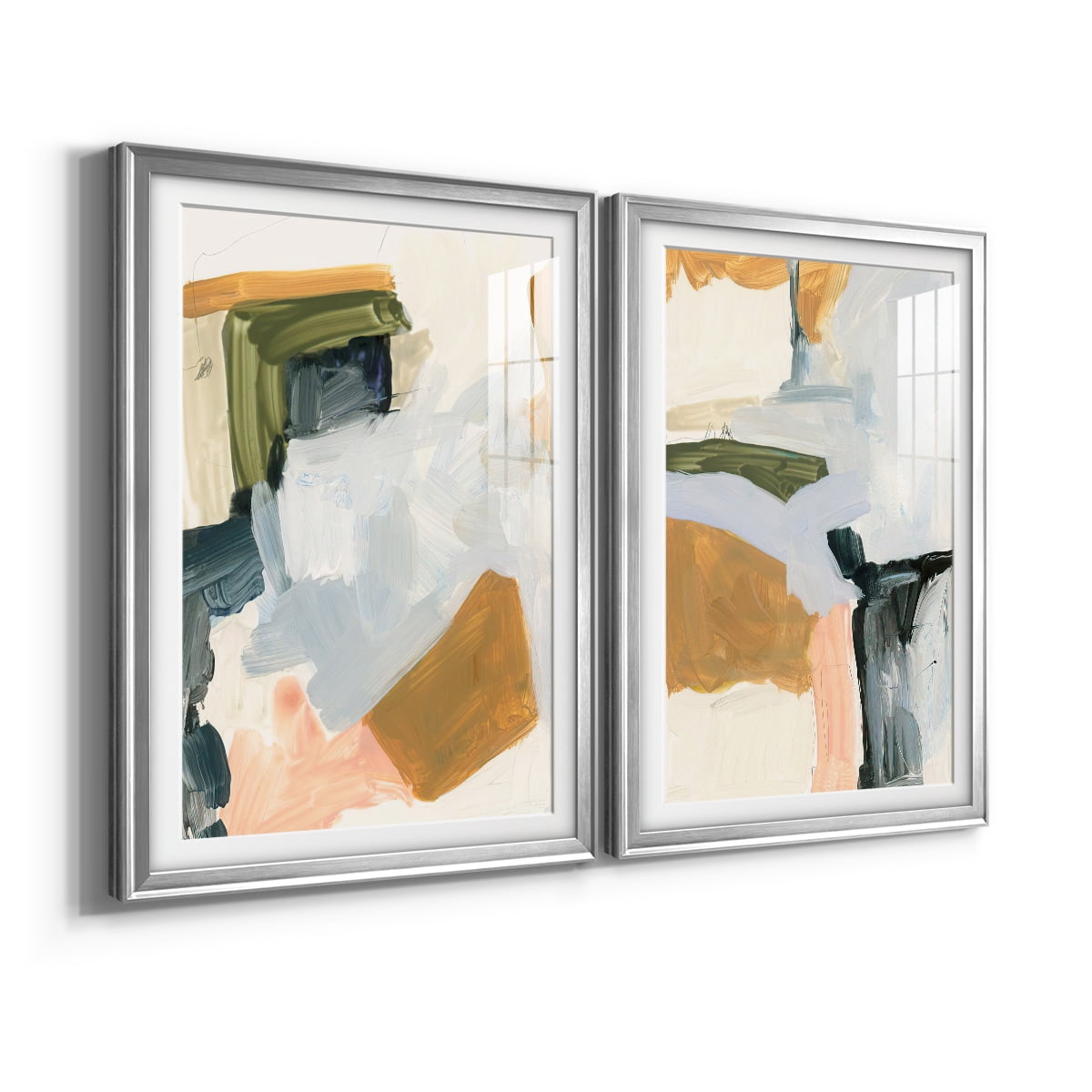 Wexford Home Palette Meld I Premium Framed Print, 18.5" x 24.5" - Ready to Hang, Silver (Set of 2)