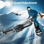 Drones with Camera for Adults 4K, Wefone WF33 GPS Foldable Drone with 4.5 Screen on Remote, 8GB Card, Under 249g, Brushless Motor, 2 Batteries, Gray