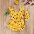 thumbnail image 3 of PENGXIANG Baby Girl‘s Backless Ruffle Sleeveless Jumpsuit with Bowknot Headband, 3 of 7