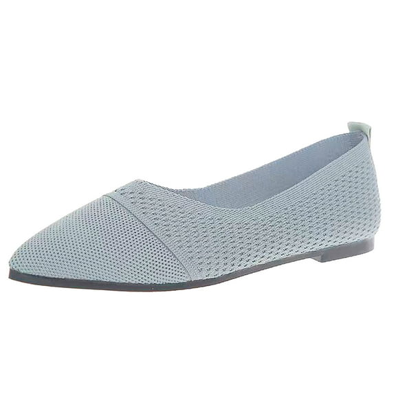 Dagaeig Cute Shoes for Women Womens Dress Shoes Womens Multicolor Round-Toe Flats Shoes Lightweight Soft Sneakers Casual Shoe (Blue,5.5)