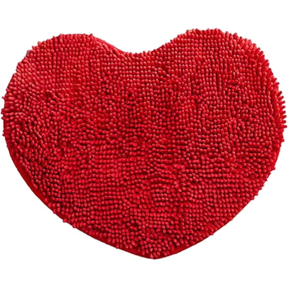 Bathroom Rugs,Bath Mats for Bathroom Non Slip,for Decorative Home,Living Room, Bedroom and Entrance Welcome,Machine-Washable,with Water Absorbent Soft Microfibers,Heart Rug (Red)