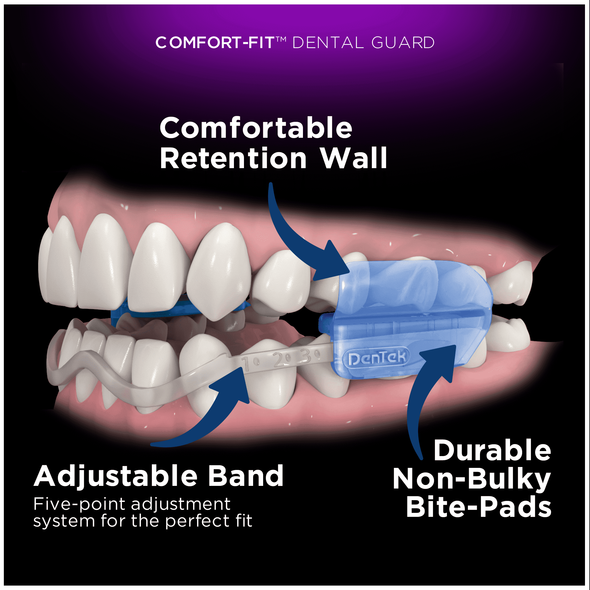 Dentek Floss Picks Comfort-Fit Dental Guards for Nighttime Teeth Grinding, 2 ct (Pack - 1)