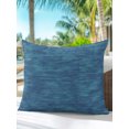 thumbnail image 6 of Outdoor Pillows Waterproof, Indigo Blue Solid Color Bedding Throw Pillows with Insert for Couch Sofa Bed, Minimalist Vintage Linen Texture 18x18 Inch Pillowcases Decorative Patio Pillow Set of 1, 6 of 8