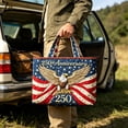 thumbnail image 3 of Luckky 250th Anniversary Tote Bag,1776-2026 Patriotic Quilted Shoulder Bag, 3 of 6