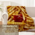 thumbnail image 3 of French Fry Blanket for Kids and Adults, Flannel Blankets, Fried Potato with Ketchup Throw for Sofa Couch Bed Living Room Soft Warm Cozy Food Decor Gifts, Single-Sided Printing, 60x80 Inches, 3 of 8