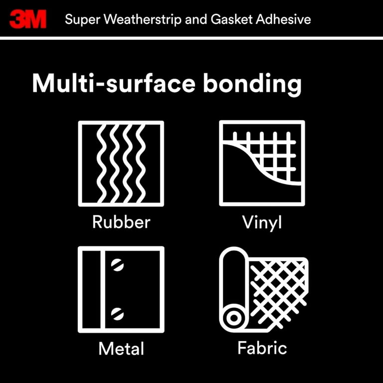 3M™ Black Super Weatherstrip and Gasket Adhesive 08008 5 fl oz 1pc Made in  USA