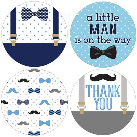 Little Man Baby Shower Favor Labels 40ct Party Decoration Stickers Little Man Baby Shower Favor Labels 40ct Party Decoration Stickers