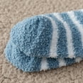 thumbnail image 7 of Men's Striped Fuzzy Socks 12 Pack Winter Warm Fluffy Crew Slipper Socks Soft Home Plush Sleeping Socks Blue, 7 of 7