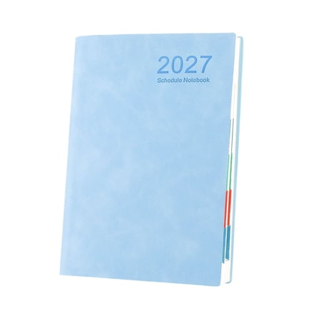 qajexluz 2027 Planner 2027 A5 Planner Hardcover Academic Agenda Imitation Leather Notebook with Ribbon Bookmark 320 Pages for Task Management for Work
