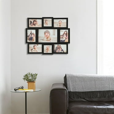 9-Opening 16x19 Black Wall Photo Frame Collage PVC Gallery Style with Black Edge