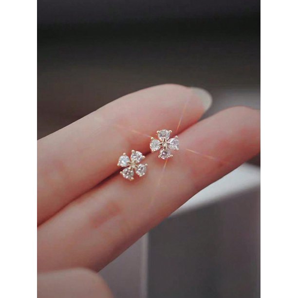 1pair Simple & Stylish & Versatile & Elegant S925 Pure Silver Square Shaped Rhinestone Stud Earrings For Women, Gift & Accessory