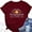 Wine Red, variant on VILOVE Women Halloween Shirt Plaid Pumpkins Graphic Crew Neck Short Sleeve T-Shirts Tops
