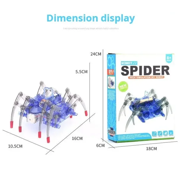 1 modelo de animal hecho a mano para robot araña eléctrico infantil, juguetes de ensamblaje de bricolaje