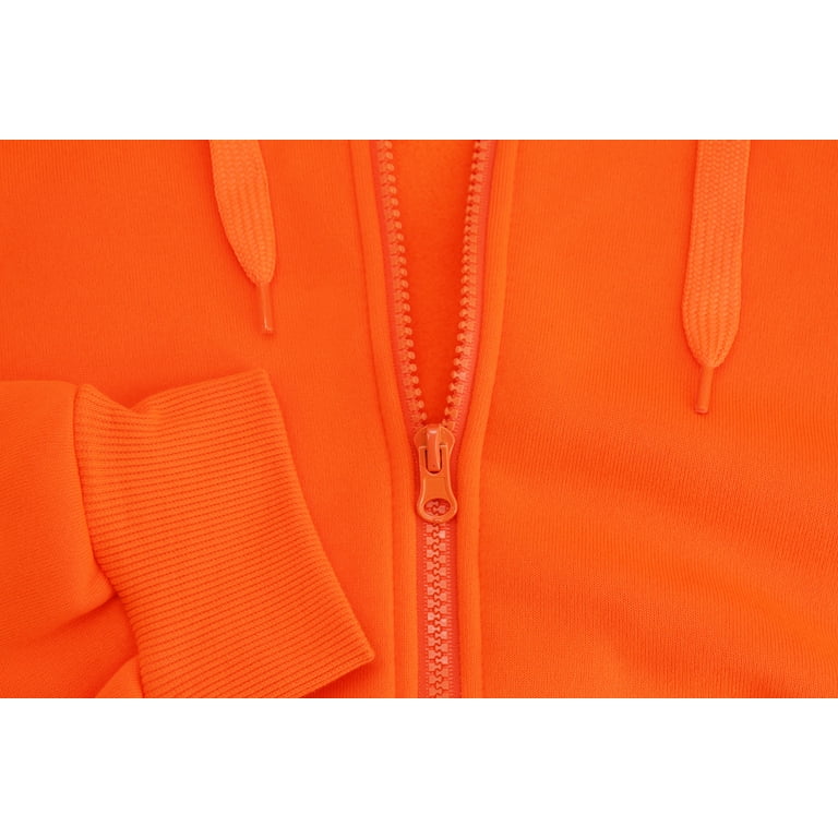 Neon orange zip up hoodie hotsell