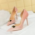 thumbnail image 3 of Zapatos de tacón alto de gamuza Xishi con punta puntiaguda y abertura lateral para mujer, estilo banquete, nuevo estilo, 3 of 5