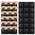 thumbnail image 1 of Bolsa para plantas de pared vertical negra para exteriores e interiores con 18 bolsillos para balcones y patios, 1 of 5