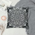 thumbnail image 2 of Orinice  Mandala Throw Pillow Cushion Cover, Psychedelic Circular Element Art Lotus Theme, Decorative Square Accent Pillow Case, White Charcoal White, 2 of 5