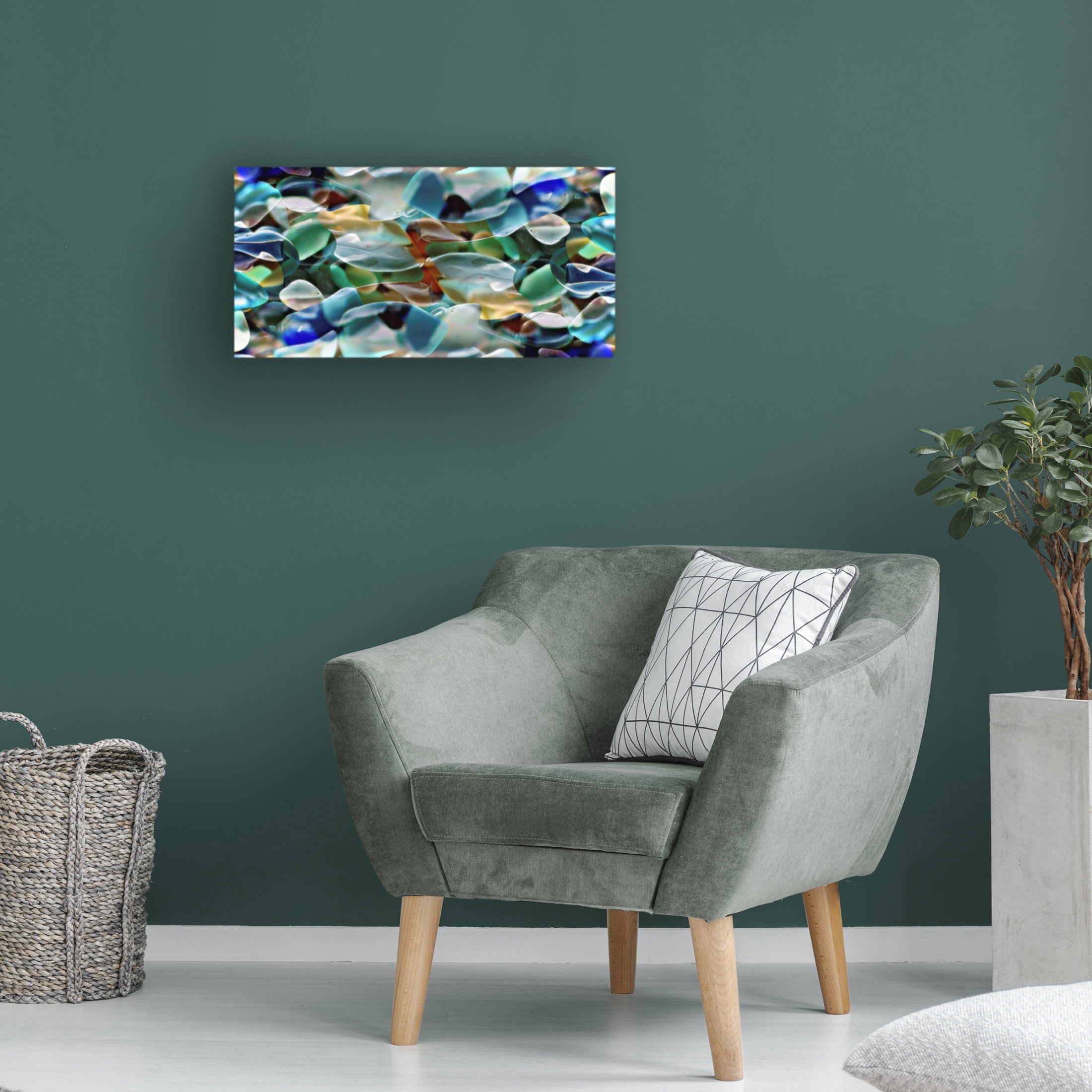 Canvas Wall Art - David Manlove 'Seaglass Abstract 2' Wall Art for Living Room, Bedroom, or Office Décor by Trademark Fine Art - 47 x 24 Inches