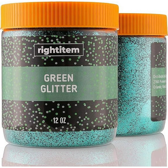 Nail Glitter - Green Fine Glitter in Jar - 12 Oz Glitter for Crafts - Glitter for Slime - Face Glitter - Candle Glitter - Body Glitter