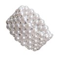 thumbnail image 1 of tredstone Exquise Perle Strass Bracelet Extensible pour Mariage Mariage Femmes S Accessoire à la Mode Blanc 5 Rangée 1Set, 1 of 6