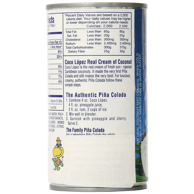Free Shipping! Coco Lopez Cream of Coconut Can Set of 4 for Pina