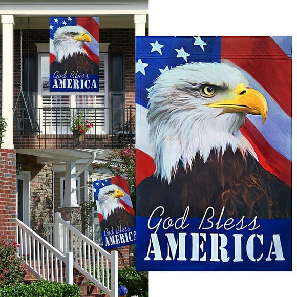 LPSSTORE Vertical Double Sided American 4th of July Independence Day Garden House Flags Banner Outdoor Wall Decorative