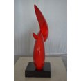 thumbnail image 5 of Nifao Modern Art Red Boomerang Statue made of Resin – Modern Home Decor Sculpture, 13"L x 8"W x 23"H, 5 of 12