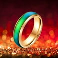 thumbnail image 3 of CILENON Fashion Thermochromic Stainless Steel Ring Color Changing Ring Jewelry Gifts (Gold,12), 3 of 6