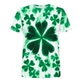 thumbnail image 4 of Uootdi St Patricks Day Shirt Women Crewneck Pullover Tees Funny Clover Print Short Sleeve Tops Lucky Irish Shamrock T Shirts Gift, 4 of 7