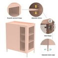 thumbnail image 5 of hiwalen Metal Sideboard Storage Cabinet With Adjustable Shelf and 2 Door,26.78'' Wide for Dining Room, Kitchen, Living Room,Pink, 5 of 7