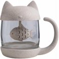 thumbnail image 3 of Taza de filtro creativa de fibra de Yjmei Valley, taza de té de limón de vidrio con lindo gato de dibujos animados, 3 of 4