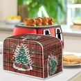 thumbnail image 3 of SEANTIVE 2 Slice Toaster Cover Christmas Tree Dustproof Kitchen Small Appliance Cover Quilted Toaster Bread Maker Cover Home Decoration Gifts, Xmas Buffalo Grid, 3 of 7