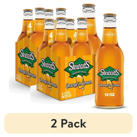 (2 pack) Stewart's Fountain Classics Orange 'n Cream Soda, 12 Fl. Oz., 4 Count